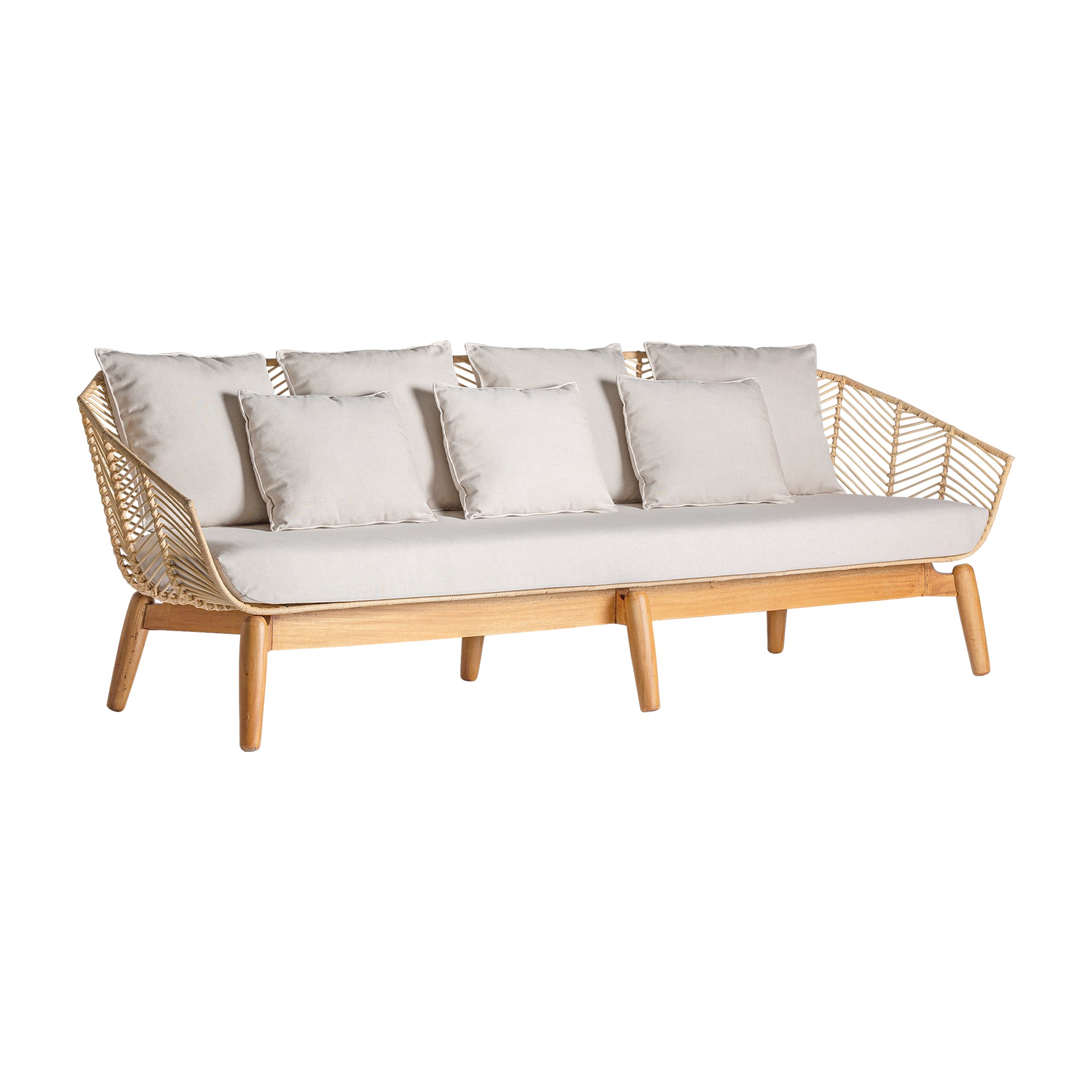 PLISSÉ RATTAN SOFA